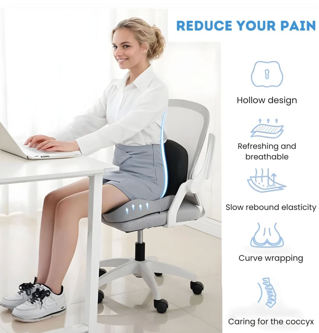 Memory Foam Seat Cushion for Spinal Support